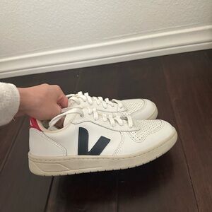 Veja White and Blue Women's Sneakers